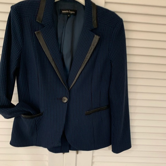 Blazer with leather trim by Nanette Lepore - Picture 4 of 6